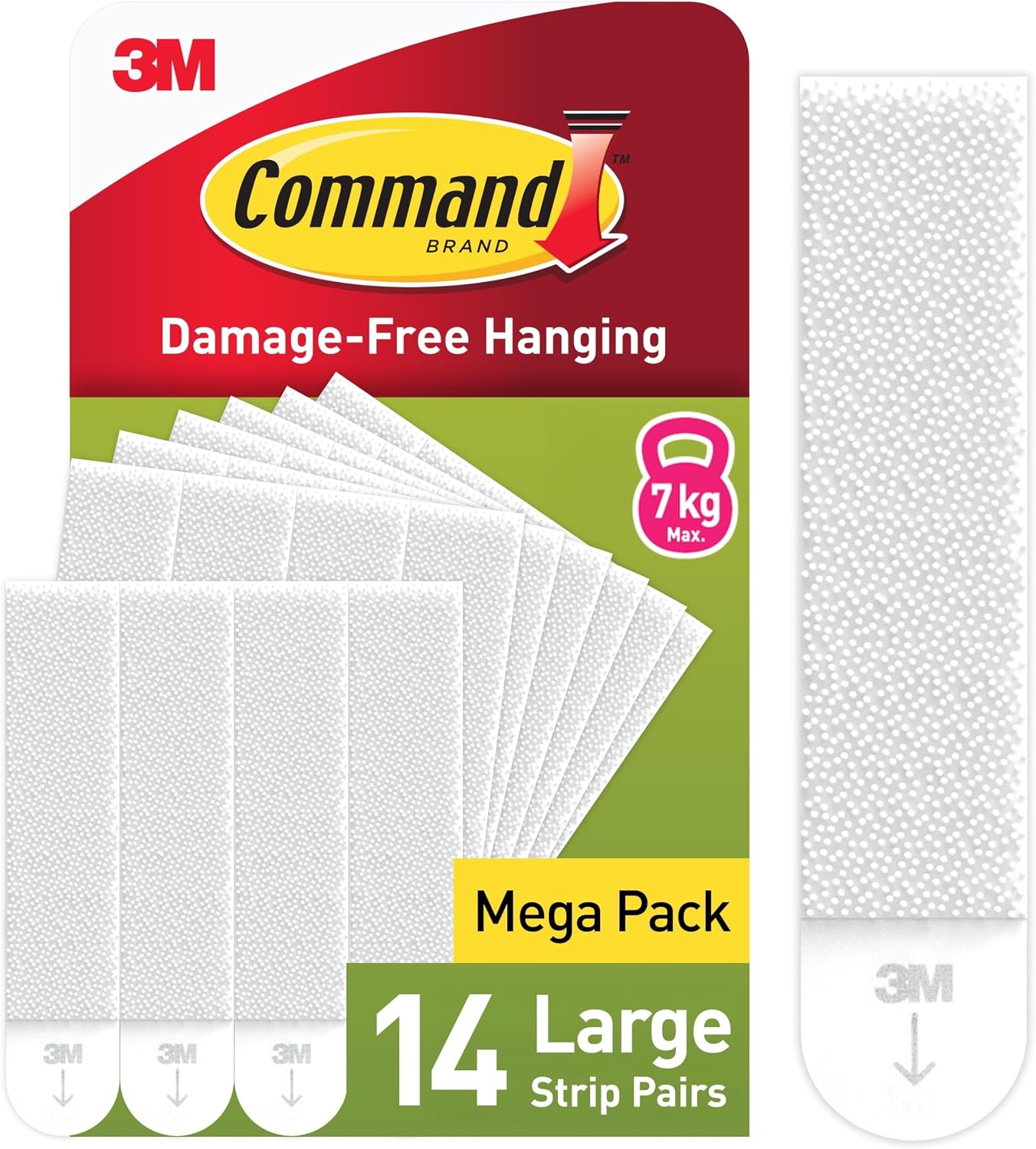 Command Picture Hanging Strips, Large, Value Pack - 14 Pairs (28 - for Frames, Mirrors, Wall décor - Damage Free Hanging, White