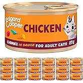 Edgard Cooper Grain Free Wet Cat Food in Gravy for Adult Cats (Chicken 18 x 85g), Natural Cat Food in Chunks for Sterilized o