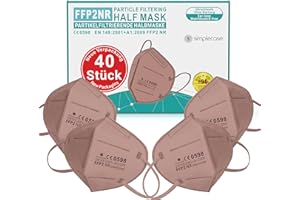 S SIMPLECASE Simplecase 40 sztuk masek FFP2, certyfikat CE, oficjalnie wyznaczony organ CE2834/0598, maska ochronna do oddychania, maska filtrująca cząstki stałe