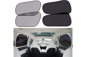 XCBYT Pare Soleil Voiture pour Tesla Model Y, Lot de 4 Pare Soleil de Fenêtre Latérale, Pare Solaire Arrière pour Bébé, avec Protection UV et Protection de La Vie Privée Auto - adhésif