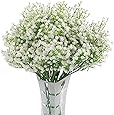 Homcomodar Real Touch Künstlich Gypsophila 12Pc Seidenblume Weiß für Hochzeit,Party,Braut, Büro Dekor(Weiß)