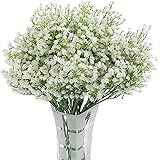 Homcomodar Real Touch Künstlich Gypsophila 12Pc Seidenblume Weiß für Hochzeit,Party,Braut, Büro Dekor(Weiß)