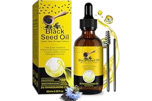 KLLALO Bio Schwarzkümmelöl 60ml - Glasflasche + Pipette + Pinsel, Nigella Sativa Schwarzkümmelöl gegen Haarausfall, Schwarzkümmelöl für Akne und Mitesser - Black Cumin Seed Oil