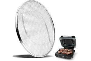 HOIIME Stainless Steel Splash Guard, Reusable Stainless Steel Splatter Shield for Ninja Foodi FG551, 6 in 1 Air Fryer Accessories, Fine Mesh Splatter Screen, Ninja Replacement Screen Splash Guard