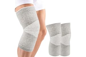 Zouwel Ginocchiera in bambù, 2 pezzi, ginocchiere, da uomo, da donna, con compressione per pallavolo, allenamento, ginocchiere, artrosi, ginocchiere, sport, ginocchiere (xl)