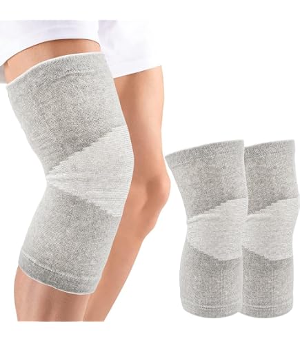 Fasce Elastiche Calde Per Ginocchia In Cotone: Antiscivolo E Leggere Per Alleviare Il Dolore! Perfette Per Artrite E Gambe Fredde. Uomo E Donna, Taglie M, L, XL.