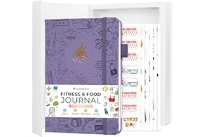 Clever Fox Fitness and Food Journal Premium – Guided Daily Workout, Meal & Weight Loss Tracker for Women & Men – Exercise Diet Planner (Lavender)