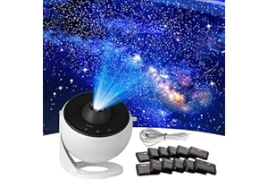 CLIPLANYARD 3 in 1 LED Galaxy Projector, Galaxy Starry Light Projector Star Projector with 12Pcs Slides and Timer, Light for Bedroom Party Decor (Galaxy Projector)