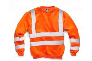 LIZZIE JACOBS Hi-Viz Fleece-Pullover mit Rundhalsausschnitt, hohe Sichtbarkeit, Sicherheit, Arbeit, super weich, warm, kuschelig, Fleece-Oberteile