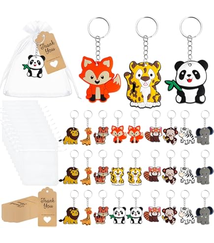 JZK Lot De 30 Porte-clés En Silicone En Forme De Chat Pour Fête D'anniversaire D'enfants, Cadeaux De Remerciement