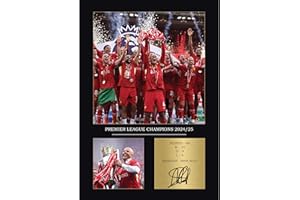 GENERIC Liverpool League Winners Gift Signed A4 Print Display Liverpool Gifts For Boys Digitally Reproduced Signature Liverpool Gifts For Men (A4, Framed)
