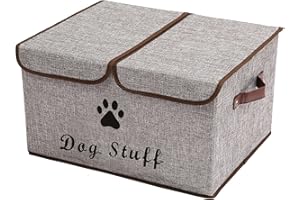 Morezi mit deckel hundespielzeugkiste,Haustier spielzeugkiste,faltbareaufbewahrungsboxen,Aufbewahrungsbox für Heimtierbedarf-Hunde-Hellgrau