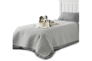 Bedsure Waterproof Dog Blanket for Dogs Washable - 173x208 cm Anti-Slip Dog Bed Covers for Couch Protection, Soft Pet Blanket Anti Scratches Dirty for Bed Furniture, Grey