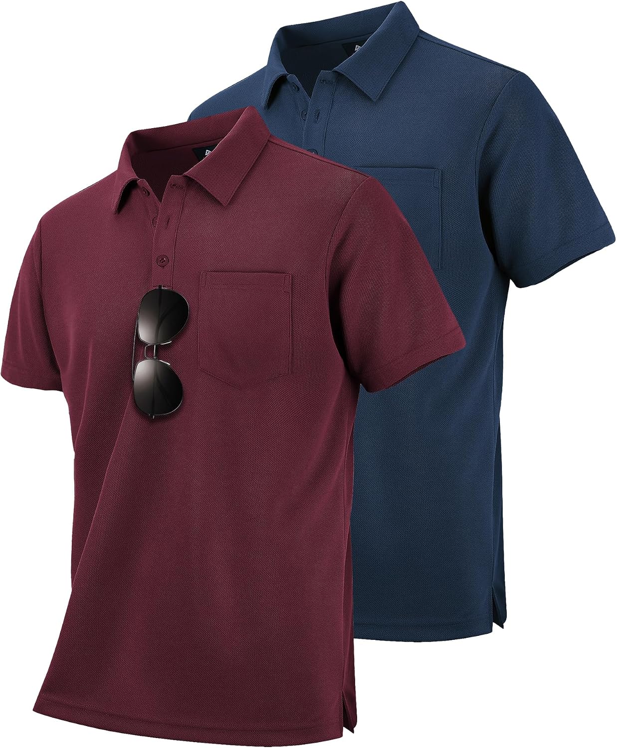 SwissWell Lote de 2 Polo Hombre Manga Corta Transpirable Golf Polos Camisa para Hombre
