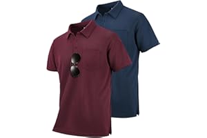 SwissWell Lote de 2 Polo Hombre Manga Corta Transpirable Golf Polos Camisa para Hombre