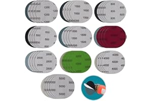 NGUIT 50 dischi abrasivi per levigatura 75 mm, carta vetrata per fari auto grani 600/800/1000/1200/1500/2000/2500/3000/4000/5000 abrasivo rotondo per metallo, legno, lucidatura a specchio