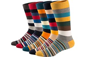 Ueither Calze da Uomo Coloratissimi in Cotone Stilisti Calzini Fantasia dal Design Comodo