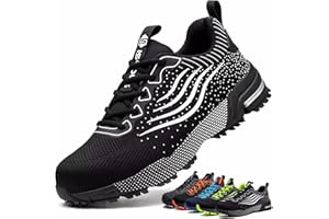 ISOOUS Obuwie Ochronne Męskie Damskie Obuwie Robocze ze Stalowy Nosek Oddychające Lekkie Sportowe Trampki Ochronne Antypoślizgowe ​Antyprzebiciowe