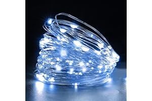 HOTUT 2 Pezzi Stringa Luci LED a Batteria, 2M 20 LED Lampada a Fili di Rame Bianco Freddo, Catena di Luci Impermeabile per Esterni, Lucine Decorative per Interni e Esterni, Feste, Natale, Matrimonio