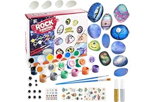 ABRVUAHM 3 4 5 6 7 8 9 10 Years Old Girls Gifts, Rock Painting Kit craft kits for kids Girls Toys Age 3-10 party bag fillers for kids Easter Gifts Painting Toys for 3 4 5 6 7 8 9 10 Year Old Girls Boys Kids