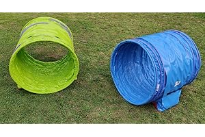 Callieway Double-Emballage hoopers Tunnel, Ø intérieure 80 cm, Longueur 100cm, 2 Sacs de lestages « Premium » et Un Sac de Transport déjà Inclus, Vert-Bleu