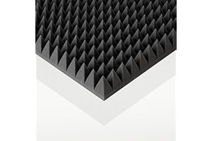 DOCTORSLEEP 1x Pyramiden-Schaumstoff, Platte in ca. 49x49x5cm, in der Farbe anthrazit-schwarz, Schallschutz, Dämmung, Akustik