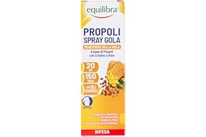equilibra Integratori Alimentari, Propoli Spray, Integratore a Base di Propoli, Erisimo e Aloe Vera, per il Benessere della Gola, Azione Emolliente e Lenitiva, Flacone Spray 20 ml