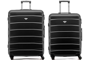 Flight Knight Set of 2 Premium Suitcases - Extra Stong Lightweight Luggage - Hardcase Suitcases with 4 Wheels & Built in Lock - (Set of 2 M+L)