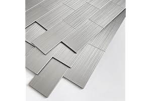 BeNice Kitchen Splashback Self Adhesive,Tiles for Bathroom Walls Metal Mosaic(10tiles,Subway)