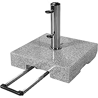 doppler Granit-Sonnenschirmständer mit Ausziehgriff 45kg – Hochwertiger Sockel mit Edelstahlrohr – Mit 2 Rollen und…