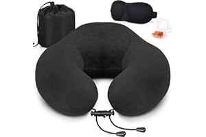 Zepphi Nackenkissen Flugzeug, Nackenhörnchen Memory Foam, Ergonomisch Gestaltetes Reisekissen, Nackenkissen Reise mit Schlafmaske, Ohrstöpsel, Tasche Ideal für Reisen, Flugzeug, Büro und Haus