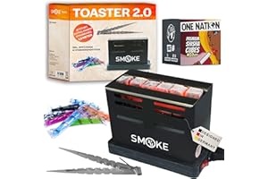 SMOKE 2U Smoke2u® Toaster 2.0 | Premium Elektrischer Shisha Kohleanzünder ohne Griff mit Gitterschutz inkl. Zange und Hygienemundstücke | 800W Dreiseitiges-Hitzesystem | Unter 6 min fertig (+4kg Kohle)