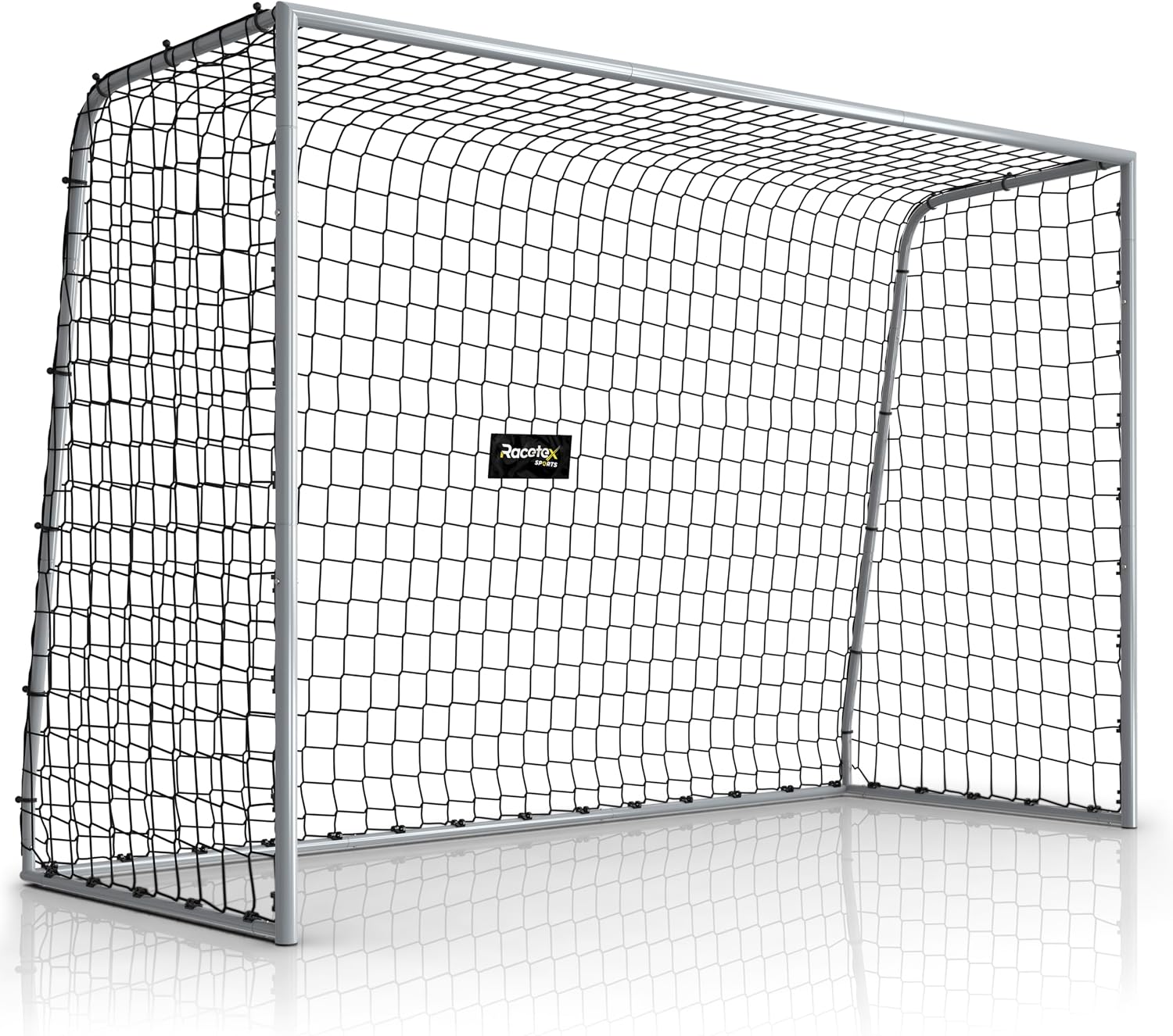 Racetex Portería de fútbol para jardín infantil [resistente a la intemperie] – Portería de fútbol para niños y adultos con marco de metal estable y anclajes de tierra – Portería de fútbol cómoda de