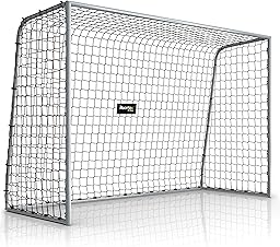 Racetex Portería de fútbol para jardín infantil [resistente a la intemperie] – Portería de fútbol para niños y adultos con marco de metal estable y anclajes de tierra – Portería de fútbol cómoda de