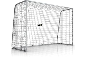 Racetex Portería de fútbol para jardín infantil [resistente a la intemperie] – Portería de fútbol para niños y adultos con marco de metal estable y anclajes de tierra – Portería de fútbol cómoda de