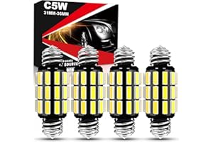 OUSHI 31 mm 36 mm interior lighting bulb, Canbus 12 V 24 V 6500 K white 1.22 inch 1.42 inch bulb for dome lights, boot lighting, number plate light, pack of 4