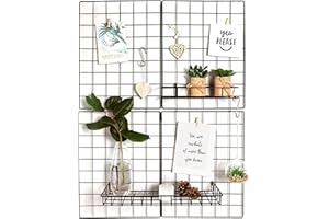 ‎GADGY Gadgy Wandgitter schwarz 2er Set – Metallgitter Deko für Zimmer, Küche & Büro | Pinnwand groß für Fotos, Notizen & Erinnerungen | Schreibtisch Deko, Fotohalter Wand, Aesthetic Wandgitter