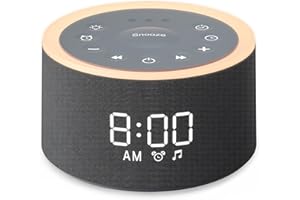 Dreamegg White Noise Machine, D1+ White Noise Machine with Nursery Night Light 29 Soothing Sounds, Sound Machine Alarm Clock with 6 Wake Up Sound for Adults Baby, 0-100% Dimmable Display, Black