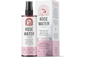 BETTY ROSE'S BOTANICALS Bio-Rosenwasser Toner für Gesicht, Haut & Haar - Pflegendes Reines Rosenwasser-Spray für alle Hauttypen - Mit Dampfdestillierten Blütenblättern aus Handgeernteten Frischen Bulgarischen Rosen, 200ml