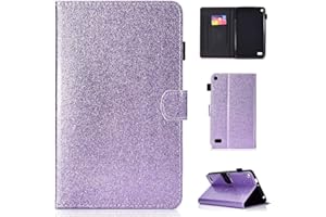 LMFULM® Case for Amazon Fire 7 2015/2017 (7 Inch) PU Magnetic Cover Shining Case Stent Function Holster Leather Case Flip Cover for Amazon Fire 7 2015/2017 Tablet PC Purple