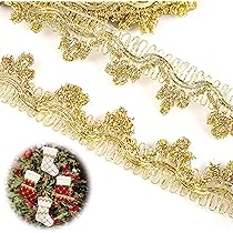 10 Iarde 2 Cm 0,78" Di Larghezza Tessuto Trecciato Dorato Ricamo - Foto 9