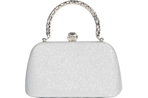 MICHELLE MOON Handtasche Damen Klein Elegant mit Glitzer | Clutch Glitzer für Hochzeit, Party und besondere Anlässe | Handtasche Damen mit abnehmbarer Schulterkette