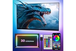 Lphianx LED Lights for TV, 5 m TV LED Lights for 65-75 Inch, Cuttable, Music Sync Mode, Colour Changing, Bluetooth App Remote Control TV LED Strip Lights for Bedroom, Gaming Room and Desk