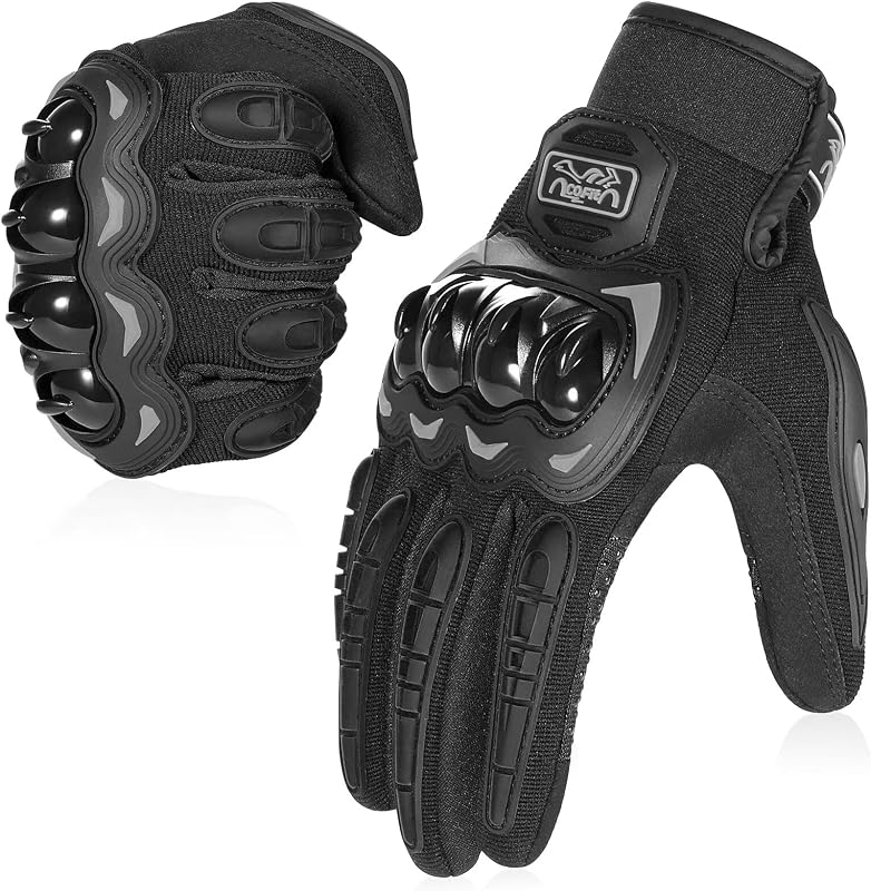 COFIT Motorcycle Gloves Breathable, Touchscreen Motorbike Gloves Anti-Slip with Good Grip Hard Knuckles Protection for Men Women Motocross, BMX ATV MTB Cycling, Road Racing