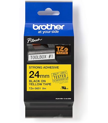Brother P-Touch TZE-S641 Muadil Sarı Üzerine Siyah Güçlü Yapışkanlı Etiket 18mm