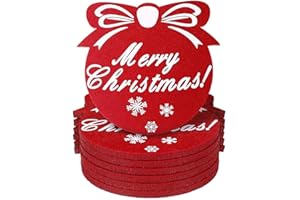 NT-LING Christmas Apple Coasters 8 Pack Apple Design Coasters Felt Cup Mats Wine Tea Coffee Mats, Decoration for Christmas Party Winter Holiday Wedding Dinner (Apple style)