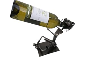 Steelman24 GILDE Dekorativer Flaschenhalter SCHLUCKSPECHT 28cm aus Metall 65062