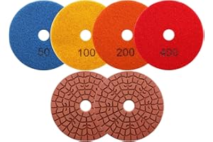 SHDIATOOL Diamond Wet Polishing Pads tarcza polerska, 4 cale pady do granitu, betonu, marmuru, szlifierki lub polerki, 50#-400# tarcza do polerowania na mokro i grinder