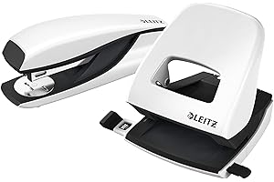 Esselte-leitz ensemble perforatrice neXXt 5008 et agrafeuse neXXt 5502 en blanc perle