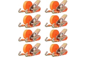 Sleeleece 8 Stück 800kg Ratschengurte 5m 25cm - TÜV/GS & DIN Geprüft - Spanngurte mit Ratsche und Haken - Stabile & Wetterfeste Zurrgurte mit Ratsche